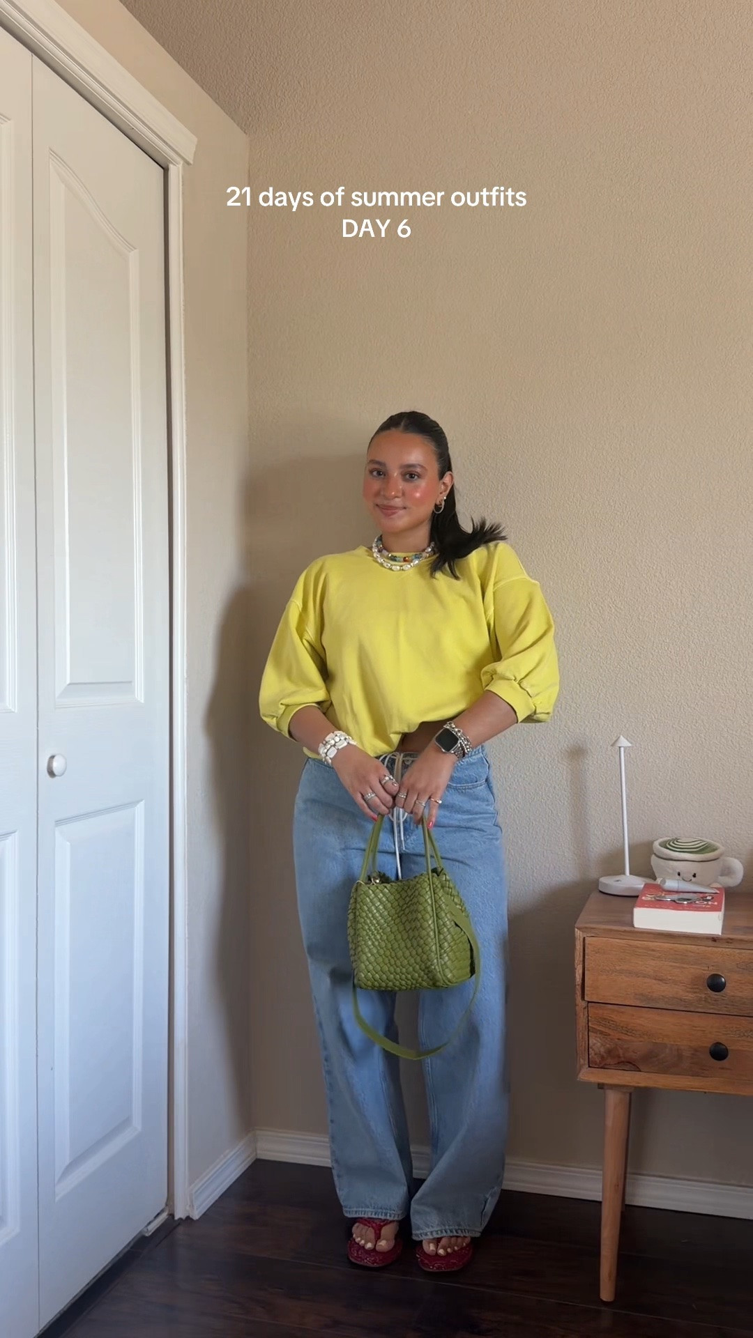 colorful summer ootd⭐️🍋‍🟩 — wearing top in size small + jeans in size 2/26s in curve love

#LTKootd #LTKgrwm #LTKSeasonal