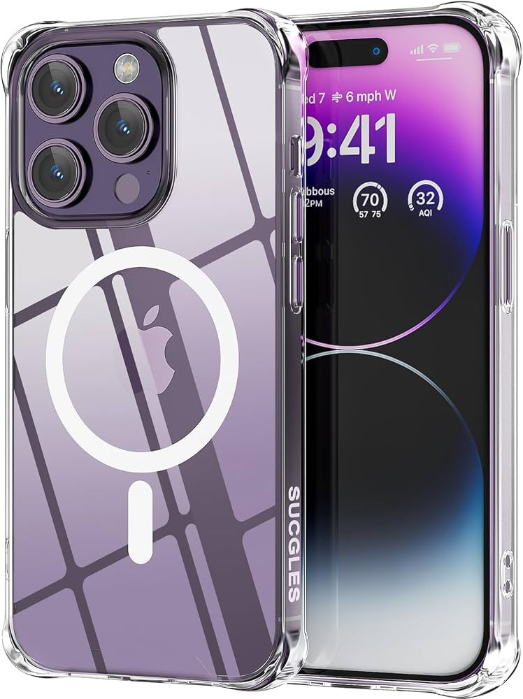 SUCGLES for iPhone 14 Pro Case, [Strongest Magnet] Compatible with MagSafe [Bumper Military Grade... | Amazon (US)