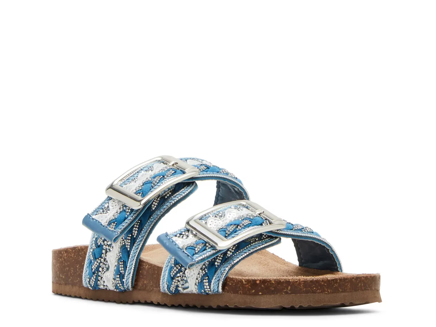 Madden Girl Bam Bam Sandal | Women's | Denim Blue | Size 8.5 | Sandals | Footbed | DSW