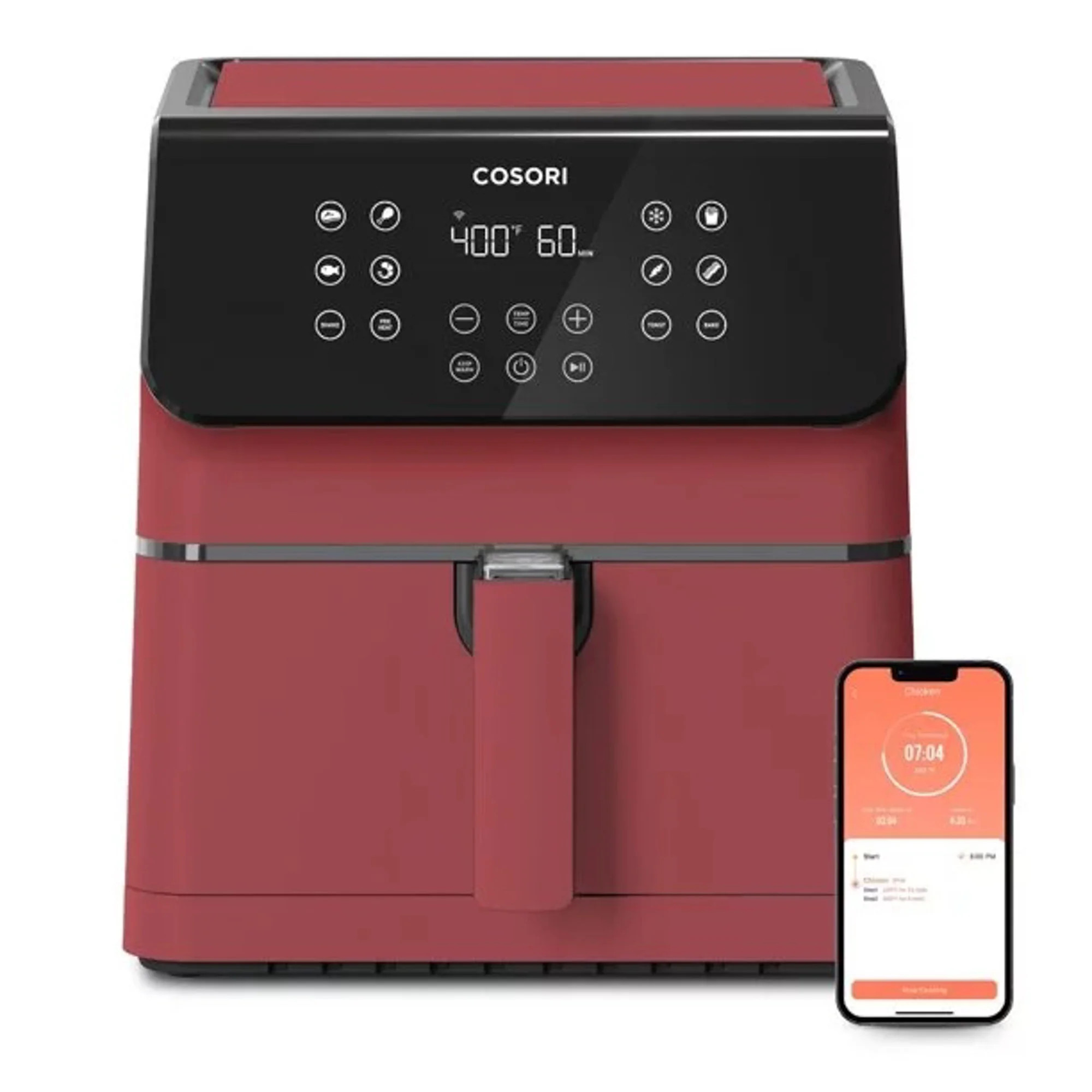 COSORI Pro II 5.8-Quart Smart Air Fryer, 12-in-1, Walmart Exclusive Bonus, Voice Control, Red | Walmart (US)