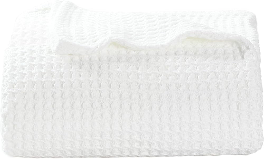 Bedsure 100% Cotton Throw Blankets for Couch - Waffle Weave Blankets for All Seasons, Cozy and So... | Amazon (US)