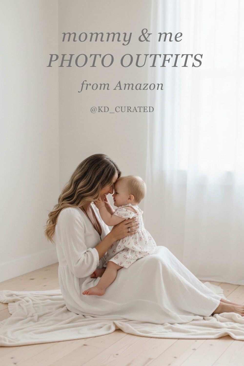 Mom in white, baby in florals. Possibly the easiest formula for a photo session that actually works. All of it came from Amazon, and it photographs way better than you'd expect for what these pieces cost. I've got a whole list of mommy and me photo outfits on my storefront if you're putting together a look. https://a.co/d/0gvlGmt2

#LTKmomlife #LTKKids