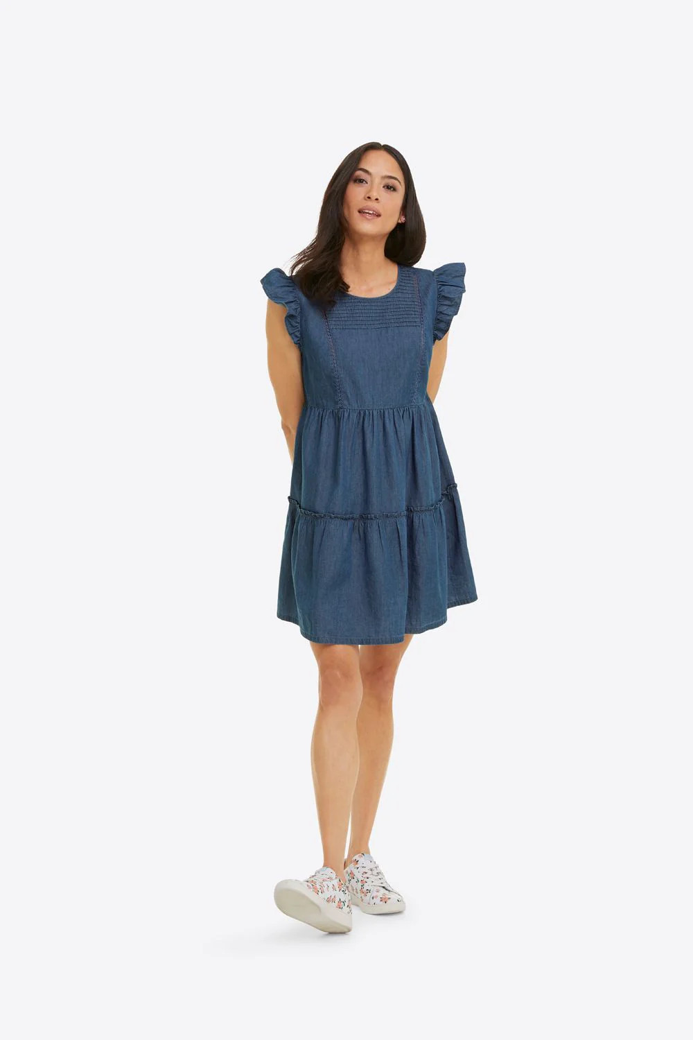 Flutter Sleeve Chambray Dress | Draper James (US)