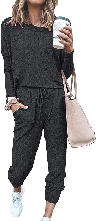 Fixmatti Women Casual 2 Piece Outfit Long Pant Set Sweatsuits Tracksuits | Amazon (US)