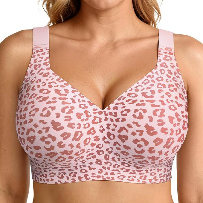 Bras for Women Supportive Wireless Push Up Bra Full Coverage No Underwire Seamless Plus Size for ... | Amazon (US)