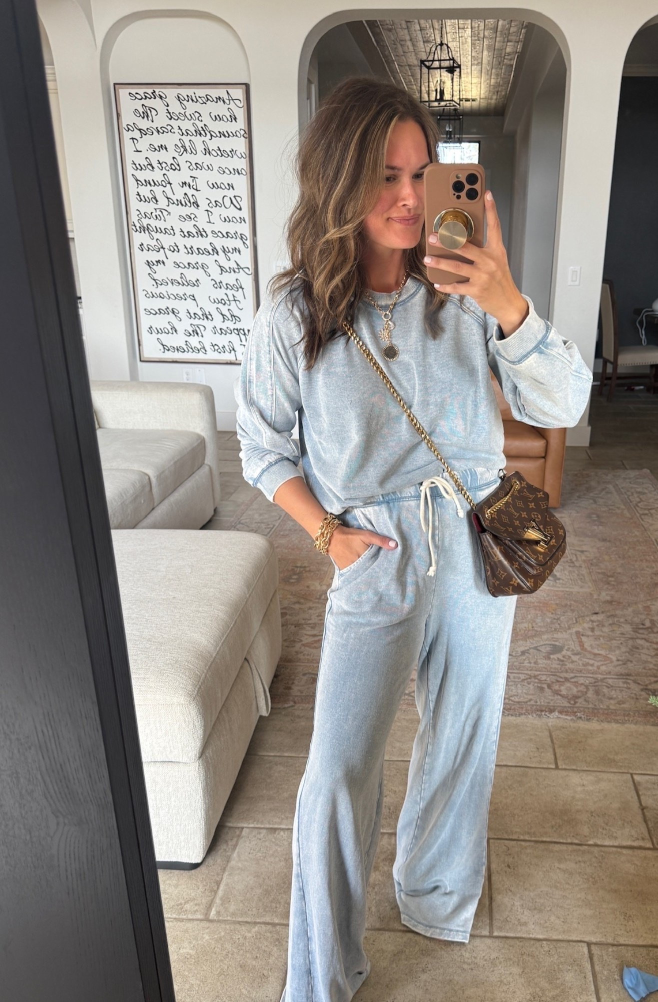 Wait… a matching set that looks like DENIM but feels like loungewear?! 👏 This Z Supply sweatshirt and wide leg pants are SO comfy, and I love that you can wear them together or style each piece separately. Such a good outfit for busy mom days!

Z Supply matching set, denim lounge set, knit denim pants, Z Supply sweatshirt, wide leg pants, comfortable matching set, casual fall outfit, cozy loungewear, fall athleisure, everyday mom outfit, denim inspired outfit, JulieFranks
