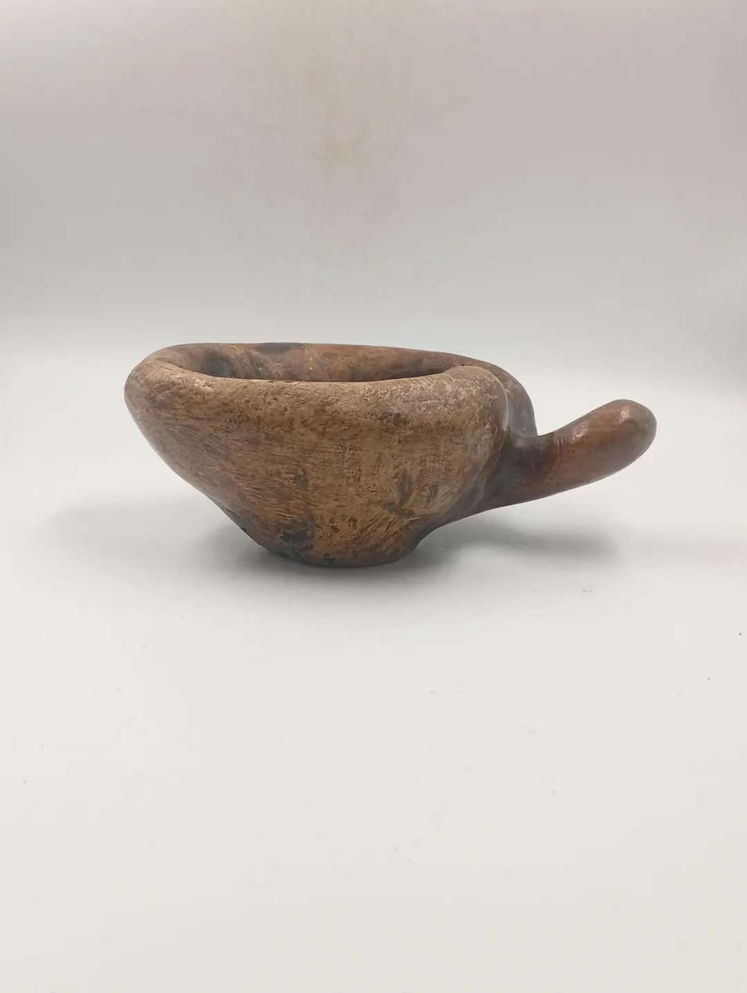 Mortar and Grinder Cup With Handle Monoxyl Handcrafted Carved Wood Brutalist Folk Art Raw France ... | Etsy (US)