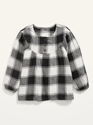 Plaid Flannel Babydoll Tunic Top for Toddler Girls | Old Navy (US)