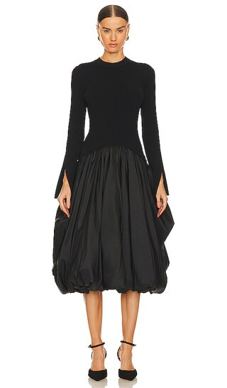 Kenlie Midi Dress in Black | Revolve Clothing (Global)