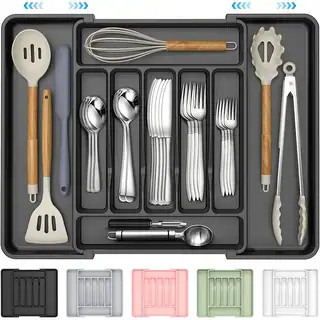 Expandable Silverware Drawer Organizer BPA Free Kitchen Utensil Tray - Bed Bath & Beyond - 431479... | Bed Bath & Beyond