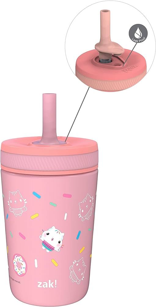 Zak Designs DreamWorks Gabby's Dollhouse Kelso Toddler Cups For Travel or At Home, 12oz Vacuum In... | Amazon (US)