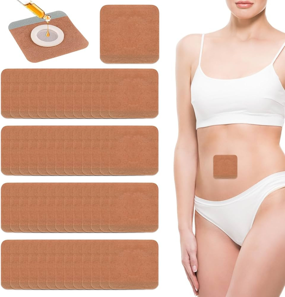 50Pcs Disposable Castor Oil Pack Wrap Belly Button Pads, Highly Absorbent Self-Adhesive Organic C... | Amazon (US)