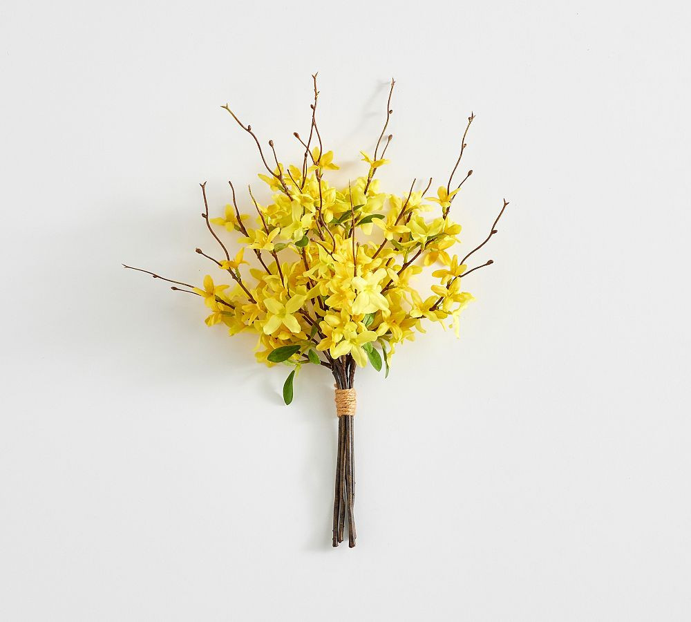 Faux Mini Forsythia Bundle, 14"", Yellow | Pottery Barn (US)