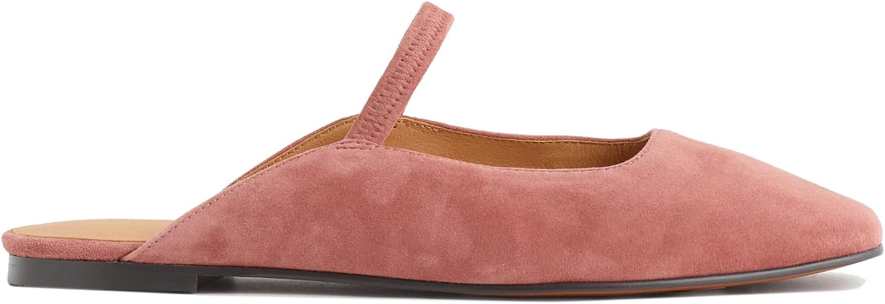 Flat Mules Sandals for Women Square Toe Mary Jane Flats Slip on Dressy Casual Slide Strappy Low H... | Amazon (US)