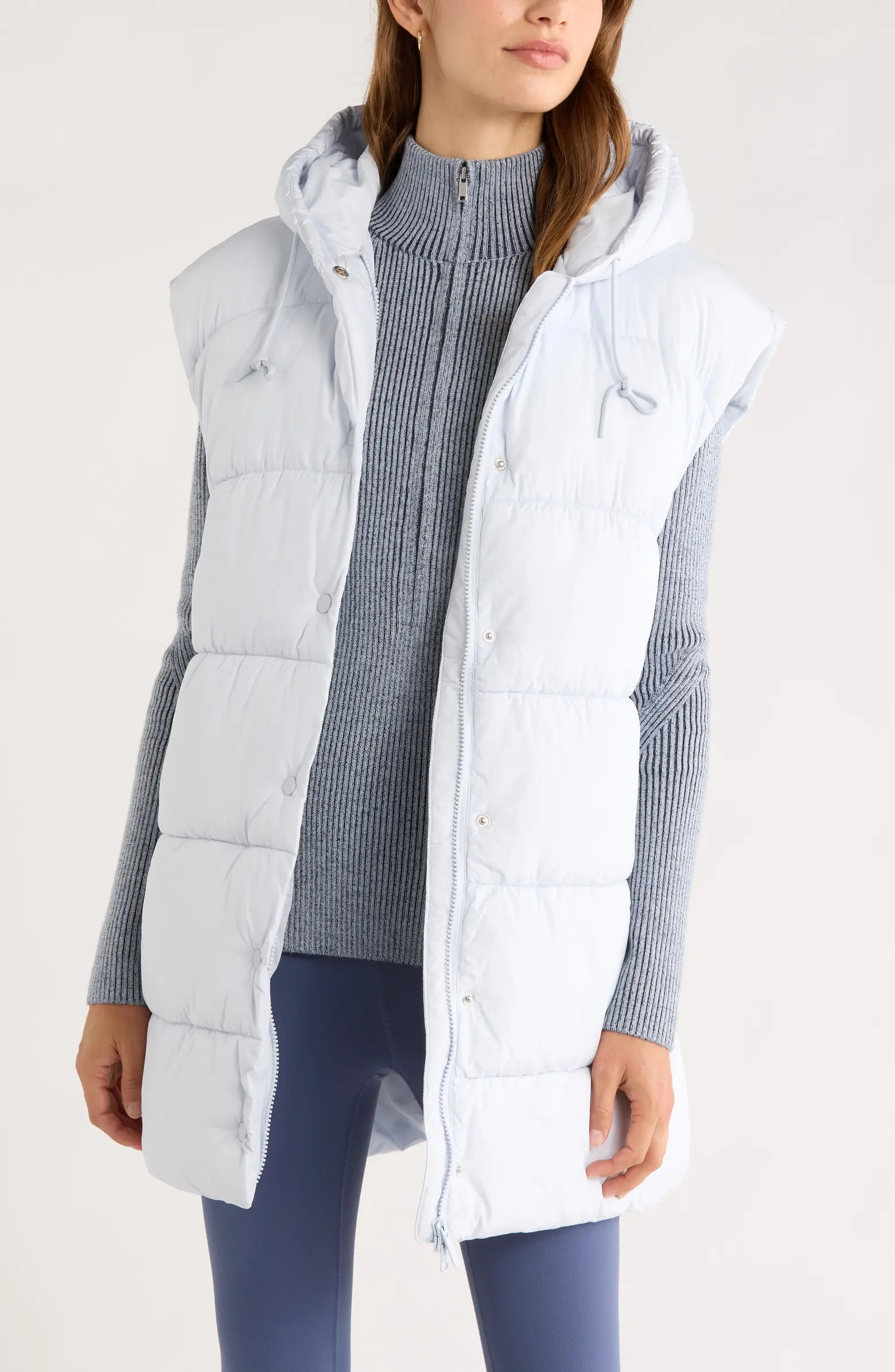 Longline Hooded Puffer Vest | Nordstrom