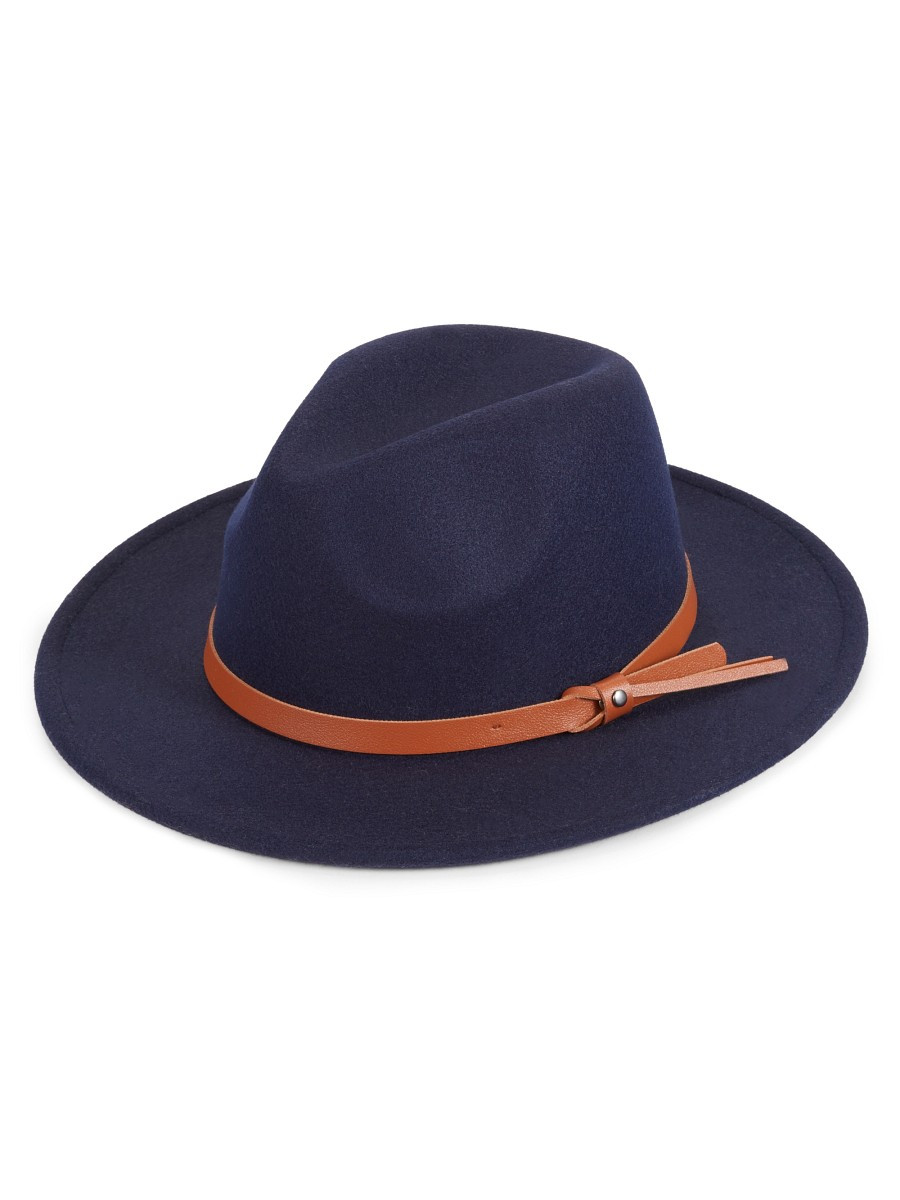 MARCUS ADLER Women's Band Trim Fedora Hat - Navy | Saks Fifth Avenue OFF 5TH