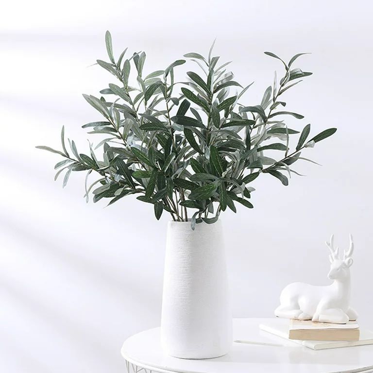 2Pcs Artificial Olive Branches for Vases Greenery Stems Fake Plants Green Leaves Fruits, Faux Oli... | Walmart (US)