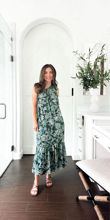 Summer maxi dress - green floral dress - summer dresses - trendy fashion - spring dress - summer outfit ideas - vacation outfits - styling tips - petite friendly dresses - floral dresses 

#LTKstyletip #LTKSeasonal