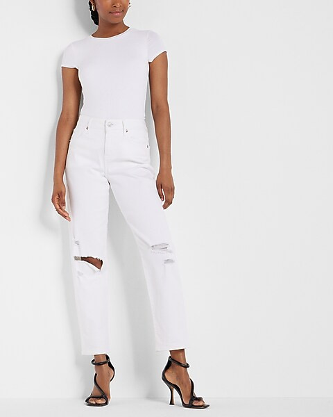 Fitted Double Layer Crew Neck Tee | Express