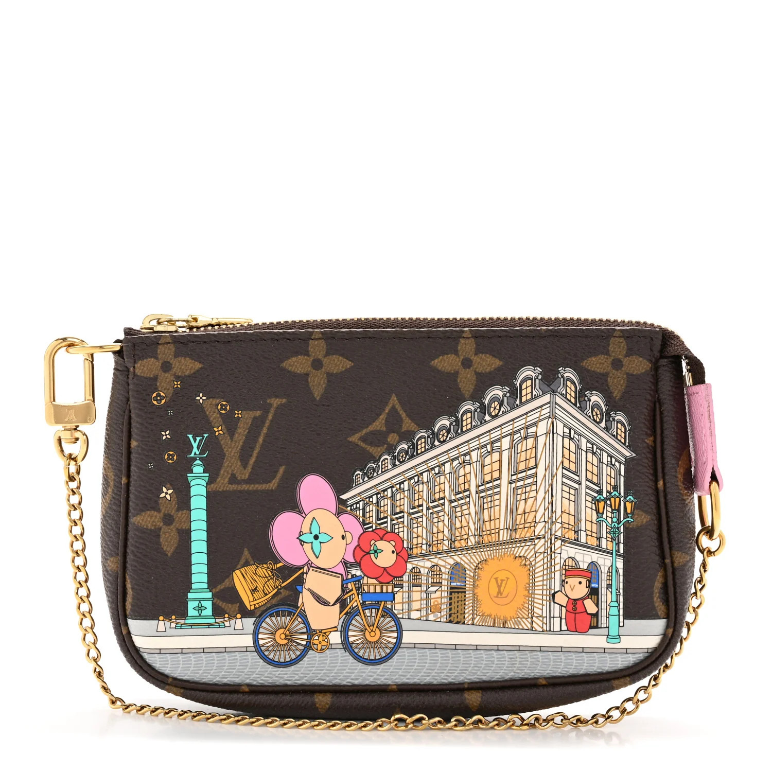 Monogram 2022 Christmas Animation Paris Mini Pochette Accessories Pink | FASHIONPHILE (US)