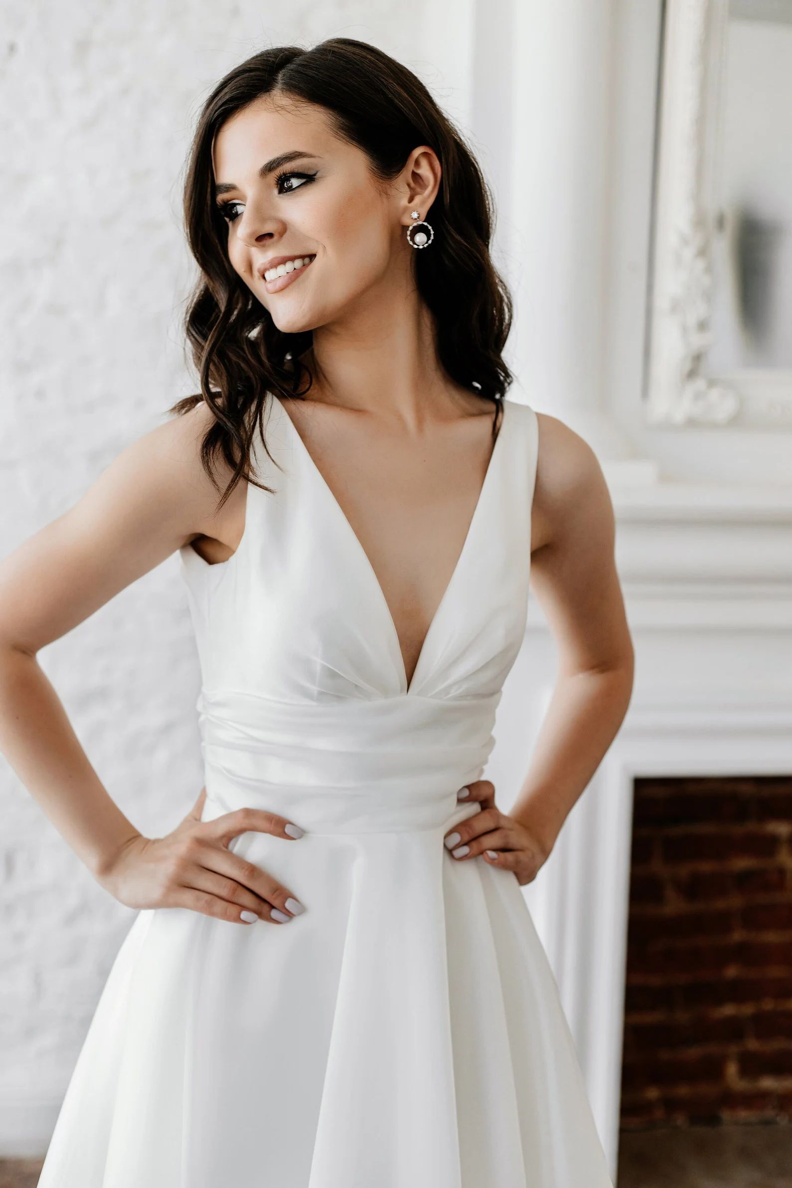 Tea length dress wedding Cute, Short wedding dress Mini, Reception Dress, Second Bridal Gown, Alt... | Etsy (US)
