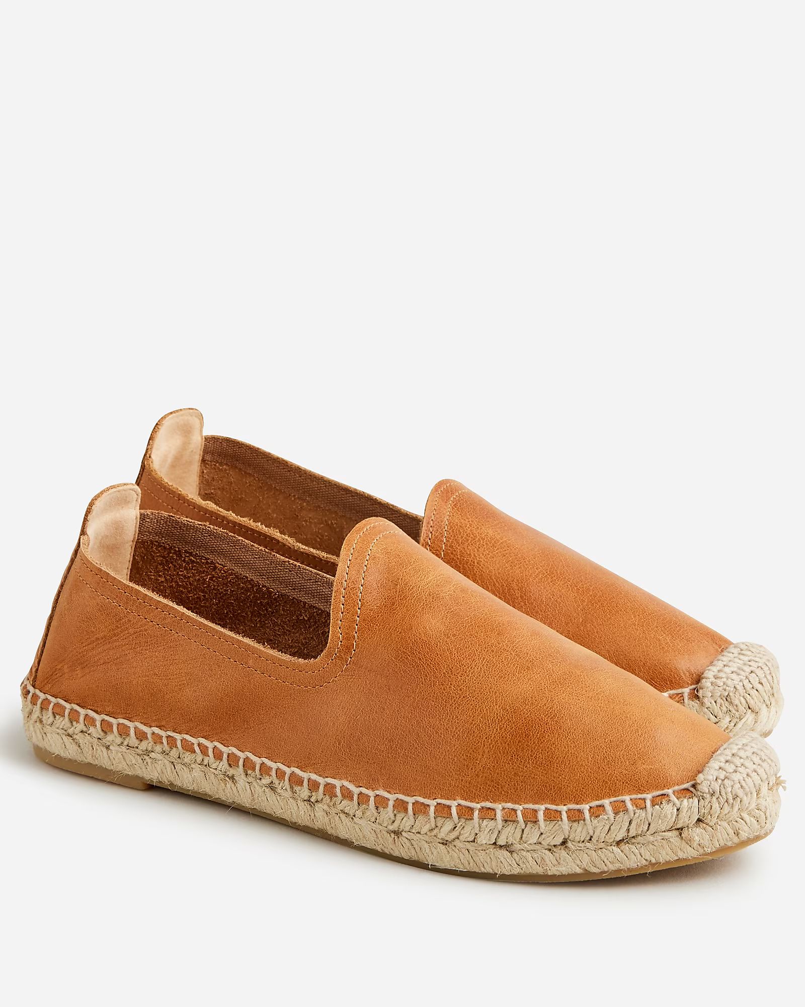 Made-in-Spain espadrille flats in leather | J.Crew US