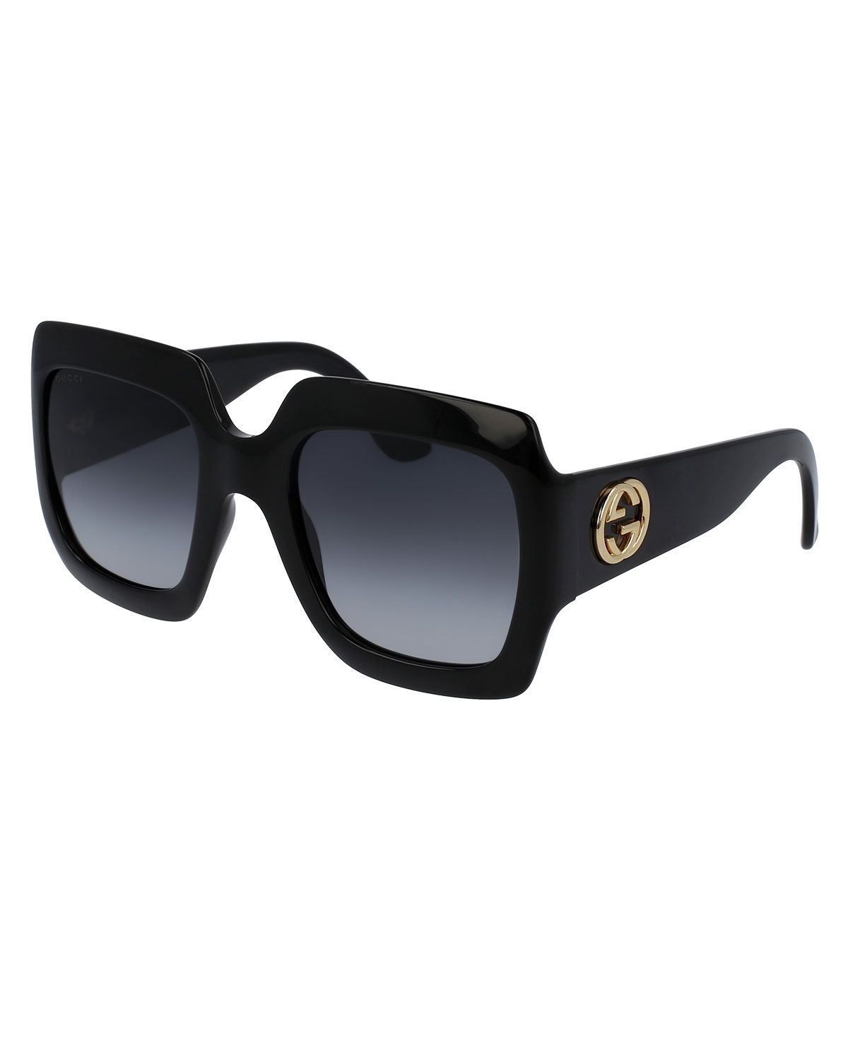 Oversized Square Sunglasses, Black | Neiman Marcus