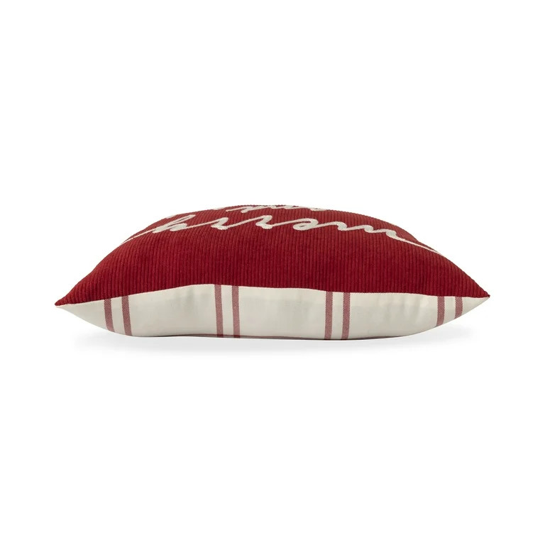 Mainstays Merry & Bright Pillow, 13" x 17", Oblong, Red, 1 per Pack | Walmart (US)