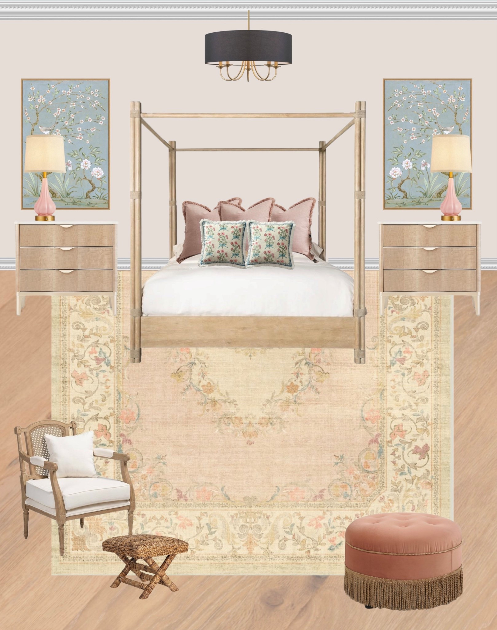 Ruggable rug
Pink rug
Four poster bed
Wood side tables
Bedroom design
Interior design
Room template
Pink lamp
Pink pillows
French country chair
Amazon home design

#LTKSpringSale #LTKStyleTip #LTKHome