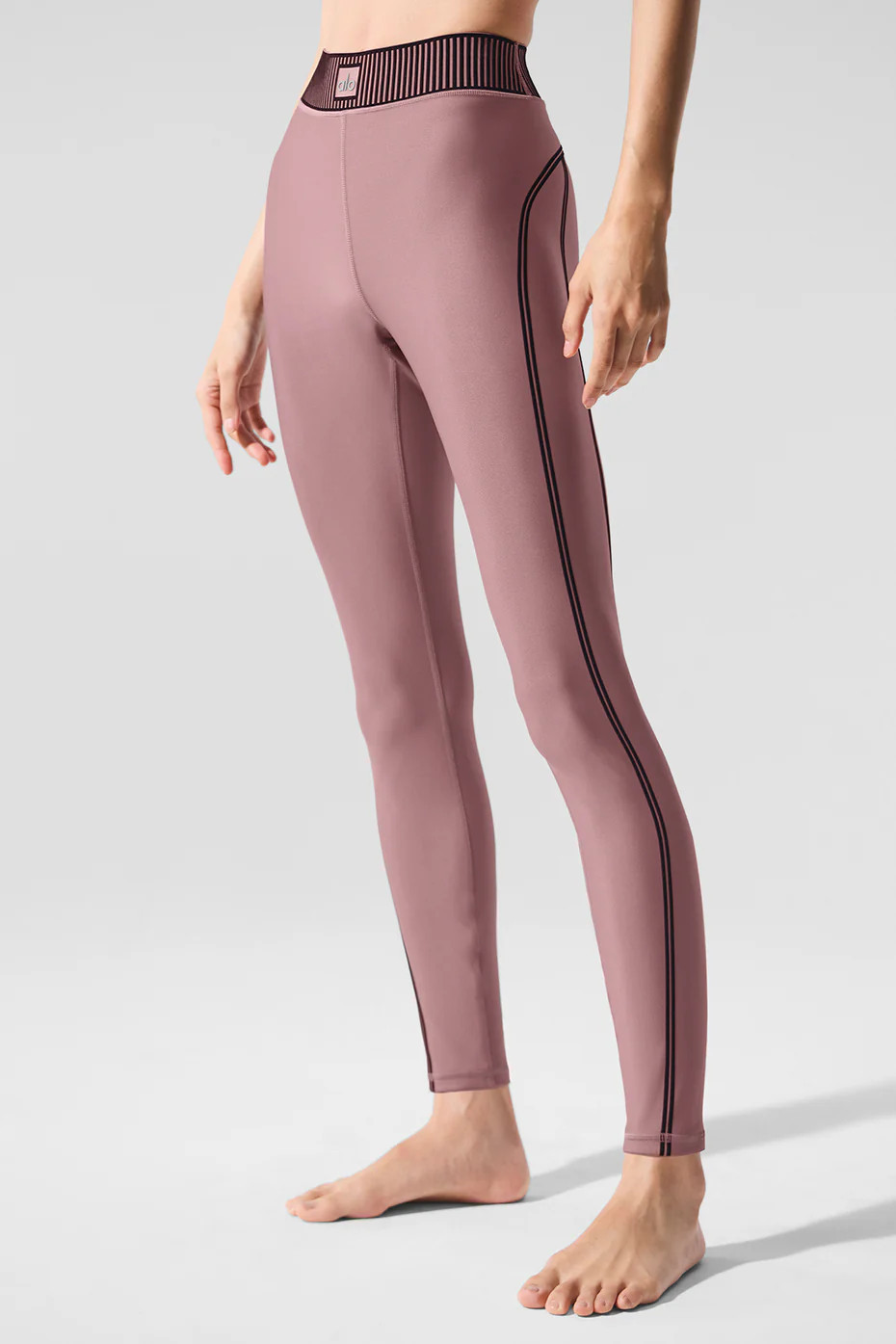 Alo Yoga� | Airlift High-Waist 7/8 Line Up Legging in Smoky Quartz Brown, Size: Small | Alo Yoga (US)