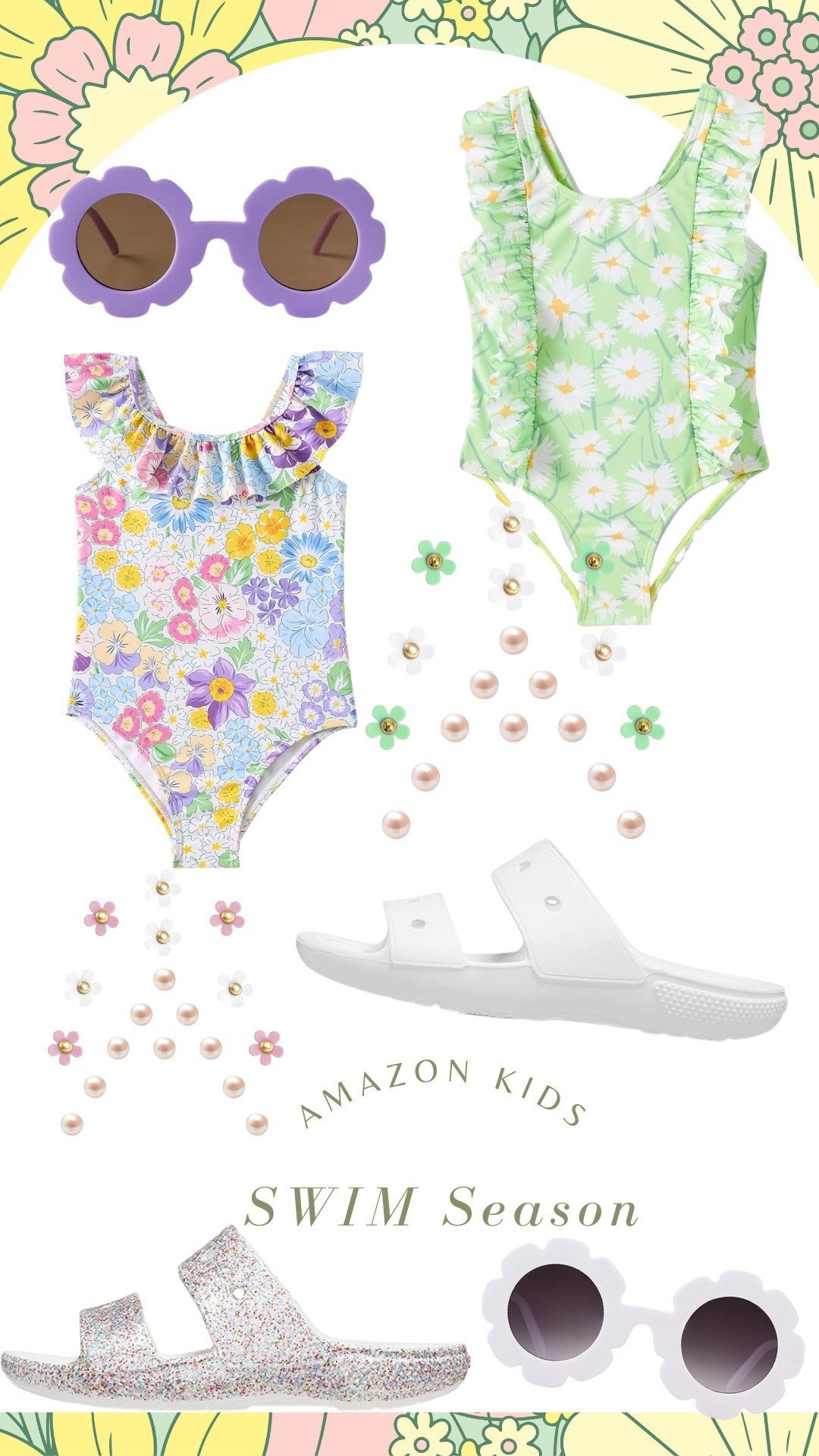 Amazon swim for kids. These jibits for inside the crocs are going to look too cute with these retro swimsuits #livinglargeinlilly #grandmillennial #swim #kids #girlmom

#LTKstyletip #LTKkids #LTKbaby