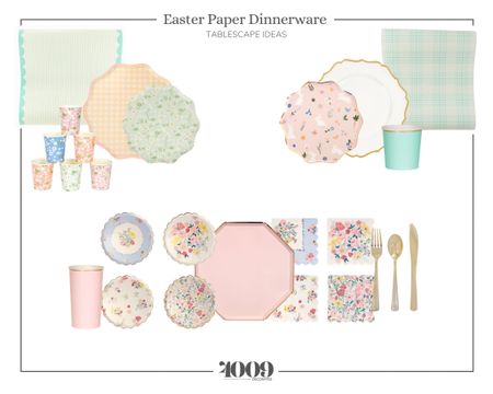 Easter doesn’t have to be fancy! Make it cute with paper and plastic dinnerware and flatware! Paper table runners are great for cleanup. Florals, gingham, bunnies and plaid all for the most adorable Easter tablescape

#LTKunder50 #LTKSeasonal #LTKhome