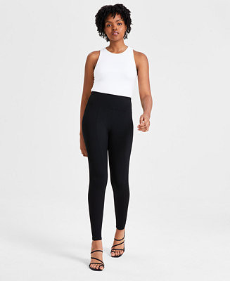Women's High-Waist Seamed Ponté-Knit Leggings, Created for Macy's | Macy's