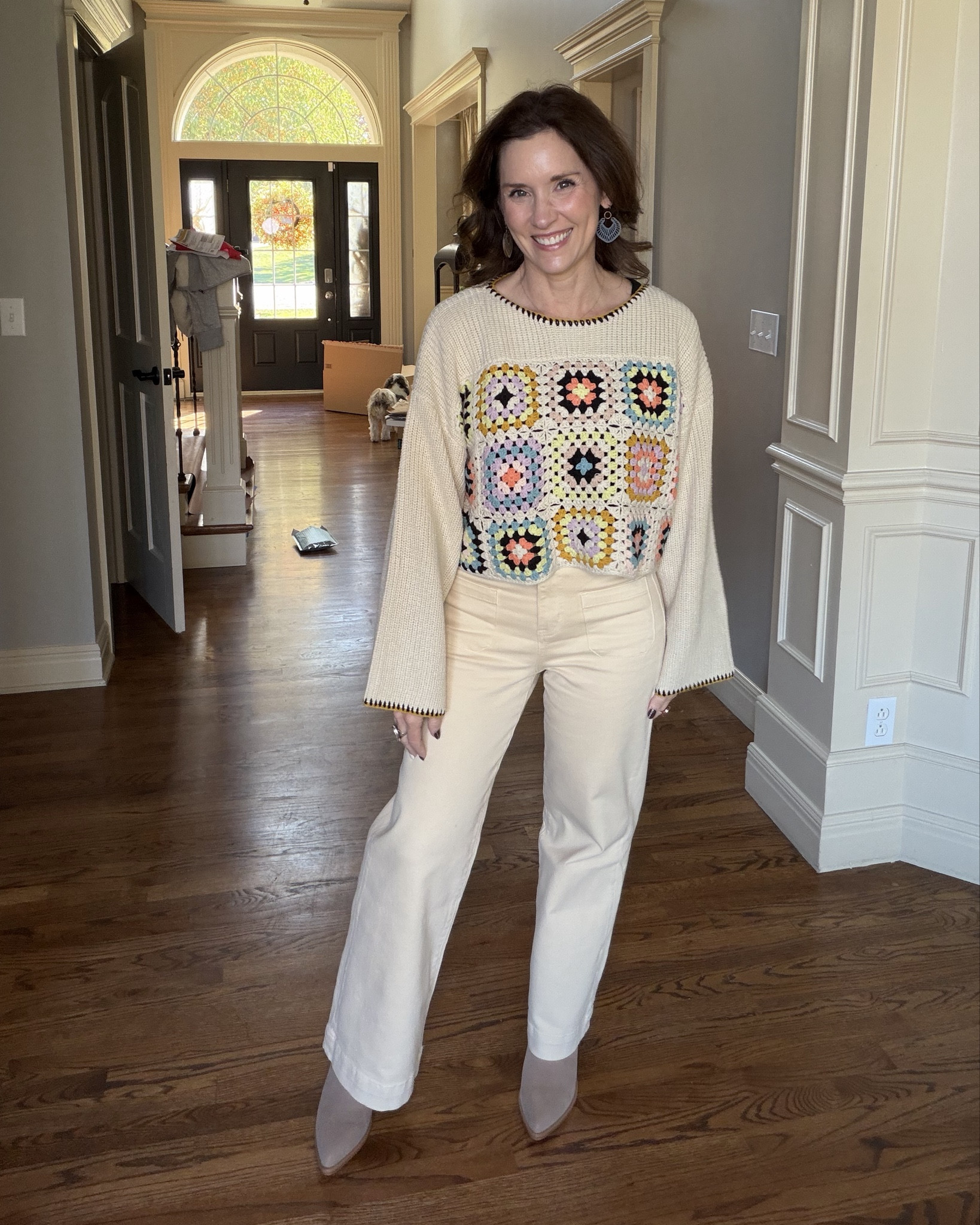 Love this @PinkLily cropped crochet sweater with wide sleeves

Perfect little look to transition from warm to cooler weather

Wearing a small in tops and size 25 in jeans 



#LTKStyleTip #LTKShoeCrush #LTKSaleAlert