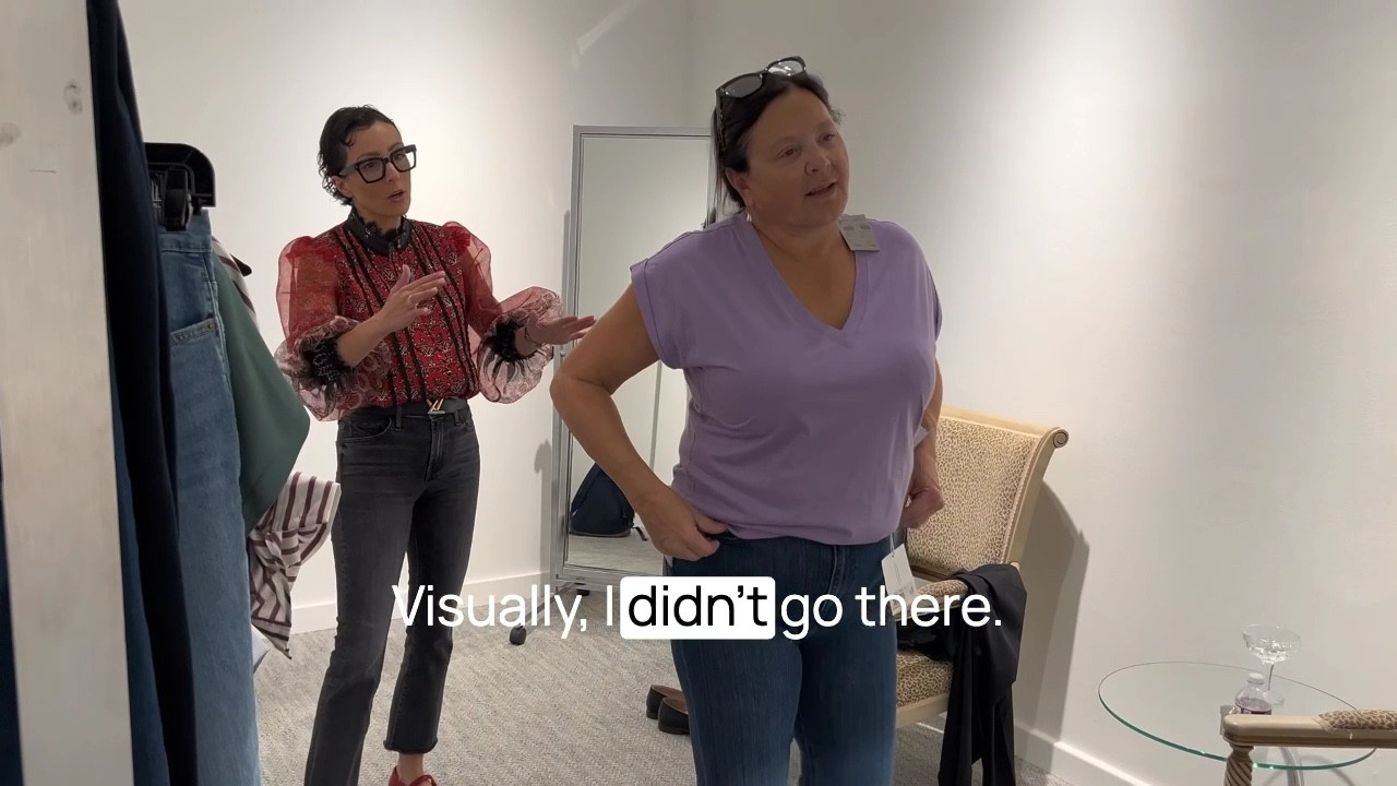 Shift focus from flaws to features!  FAME's v-neck t-shirt and Veronica Beard's high-rise jeans highlight your strength and beauty in every chapter.

#LTKstyletip #LTKVideo #LTKover40