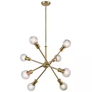 KICHLER Armstrong 8-Light Natural Brass Chandelier-43118NBR - The Home Depot | The Home Depot