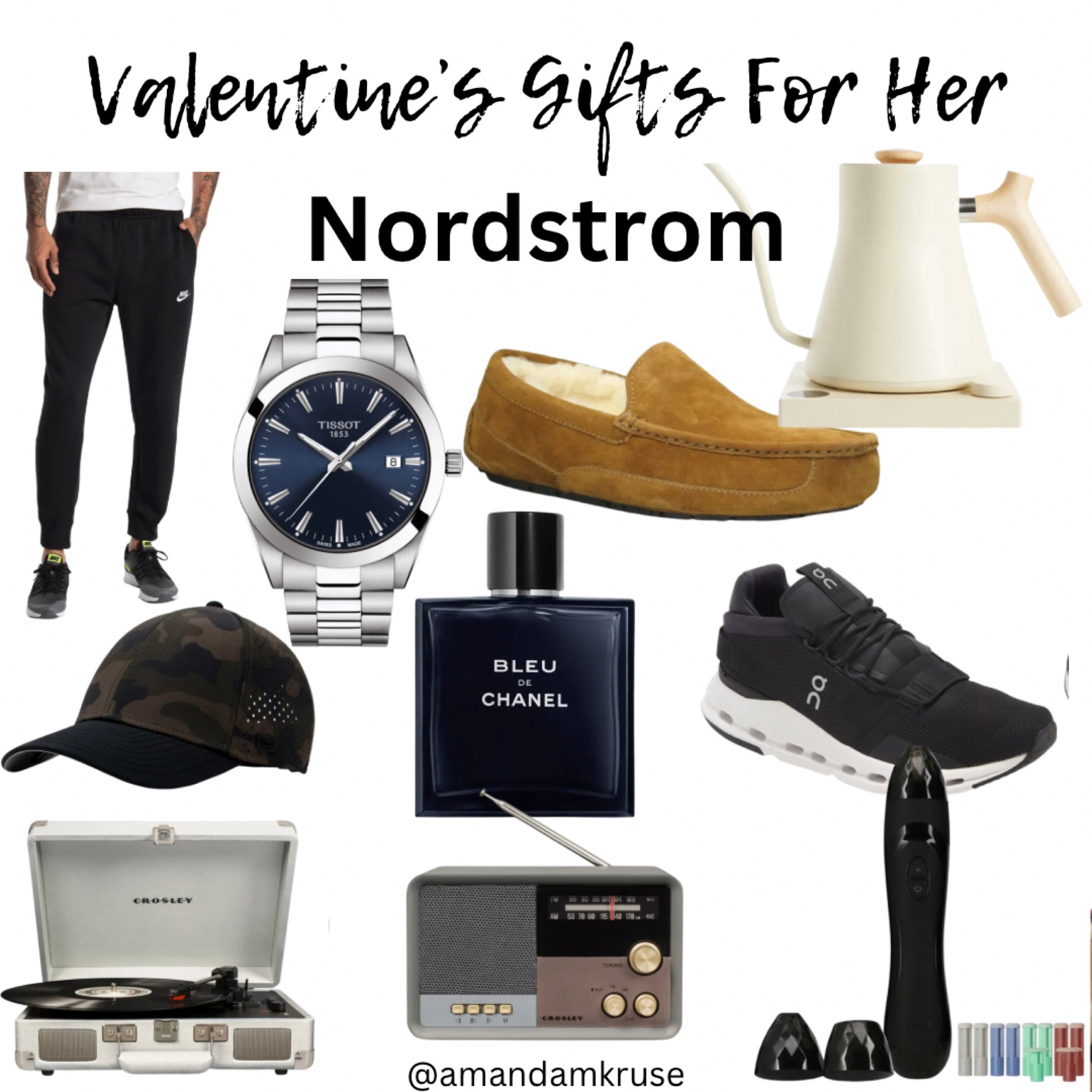 Valentine’s Day. 
Valentine’s Day gift.
Valentine’s Day gifts for him.
Joggers.
Watch.
UGG slippers.
Tea kettle.
Baseball hat.
Chanel cologne.
Record player.
Bluetooth radio.


#LTKFind #LTKGiftGuide #LTKmens