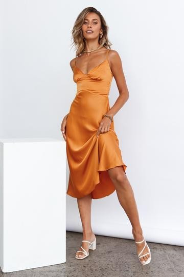 Scream Queen Midi Dress Rust | Hello Molly (AU)