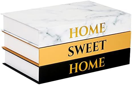 Home Sweet Home Stacked Books Decor - Set of 3, Storage Box for Entry Table - Decorative Stacked ... | Amazon (US)