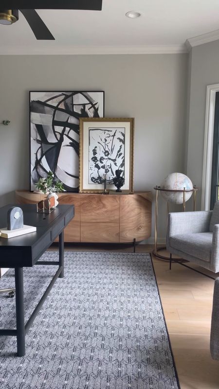 This beautiful wood sideboard in our office is on sale for 20% off and free shipping! I love the organic modern style, and styled it with oversized art!

#LTKhome #LTKsalealert #LTKstyletip