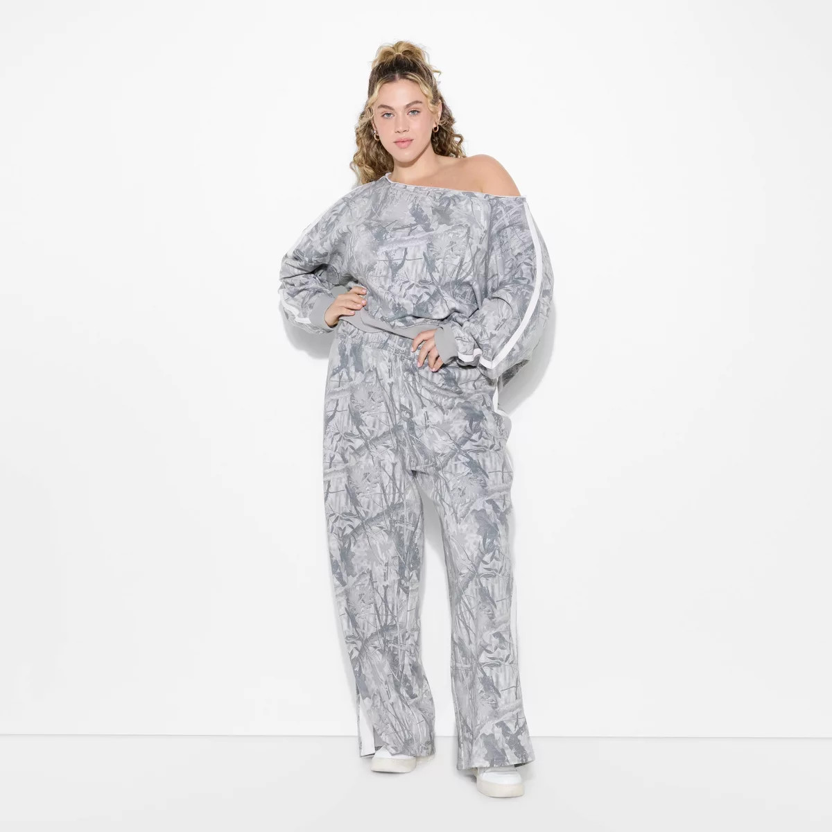 Women's Camo Graphic Pull-On Pants - Gray | Target