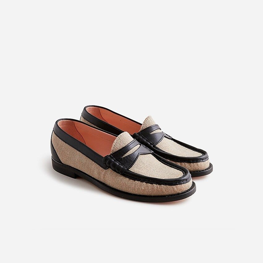 Winona penny loafers in Italian linen | J.Crew US