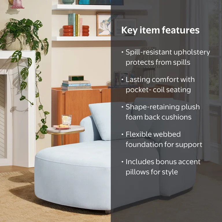 Beautiful Drew Chaise by Drew Barrymore, Hydrangea | Walmart (US)