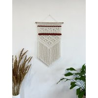 Macrame Wall Hanging, Boho Decor, Macrame Bohemian Woven Art, Backdrop, Headboard Macrame, Beige & Terracotta Decor | Etsy (US)