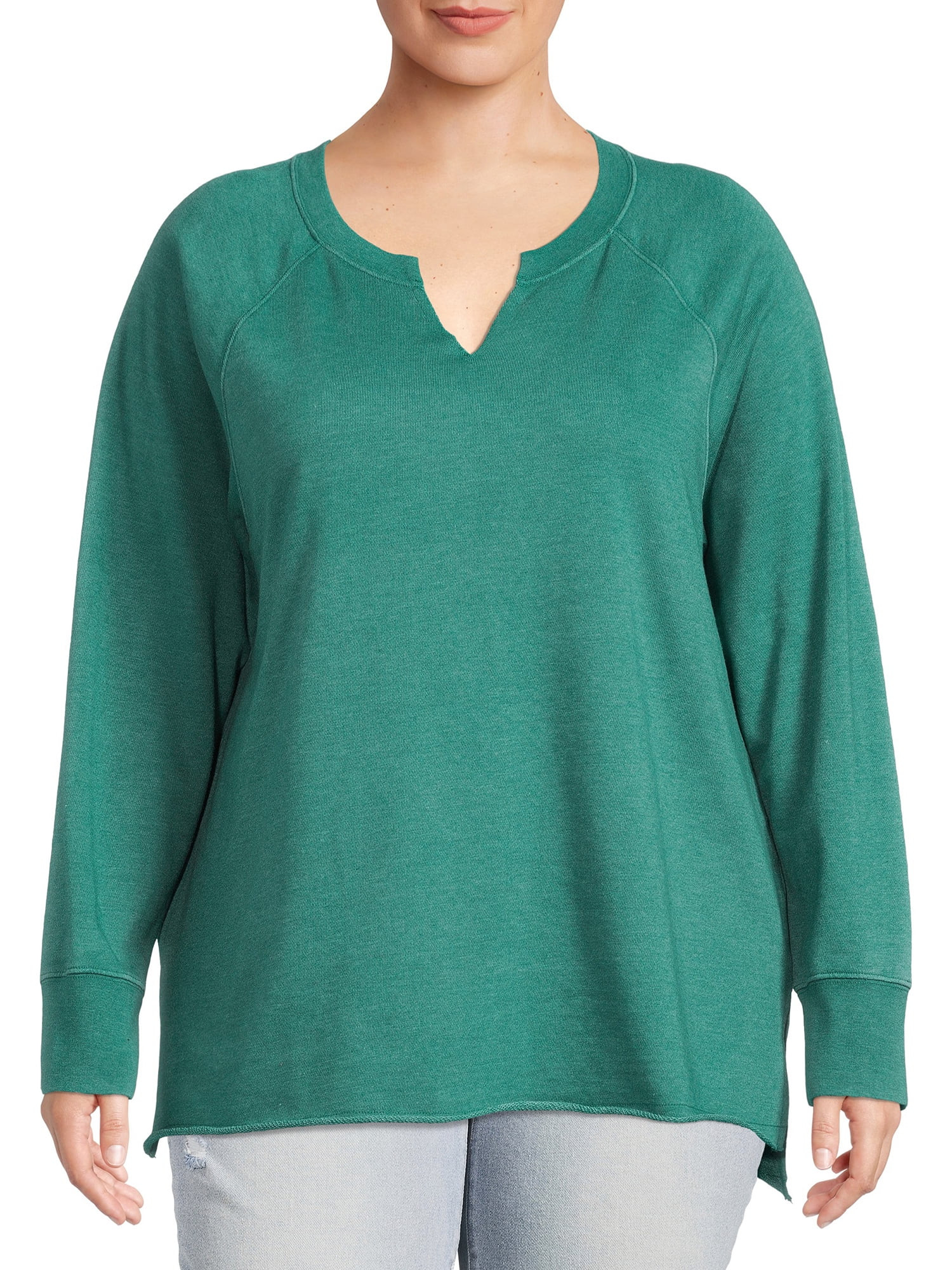 Terra & Sky Women's Plus Size French Terry Sweatshirt | Walmart (US)