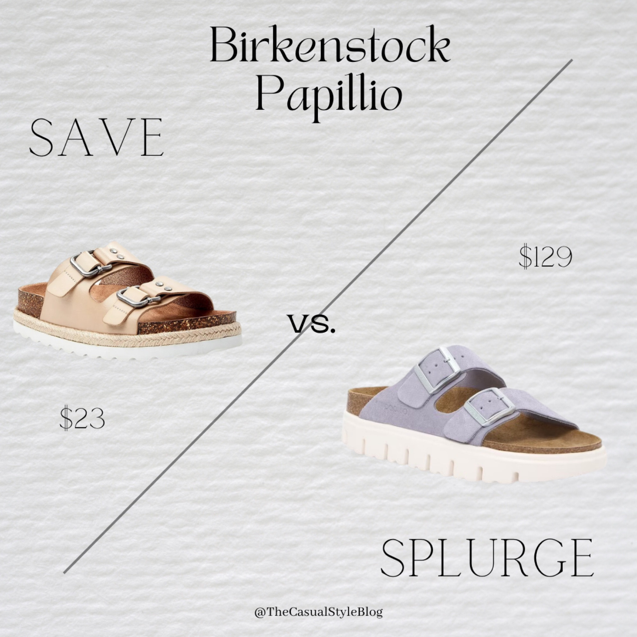 save vs splurge! Birkenstock sandal! 
both are tts


#LTKunder50 #LTKshoecrush