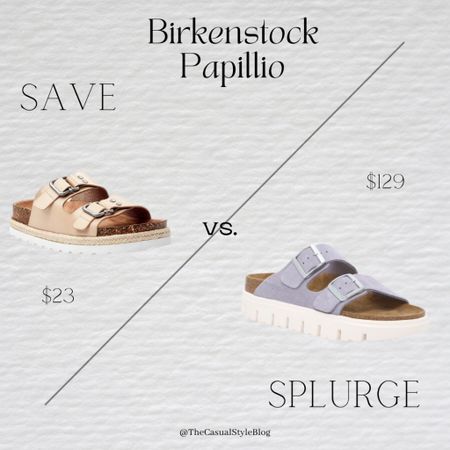 save vs splurge! Birkenstock sandal! 
both are tts


#LTKunder50 #LTKshoecrush
