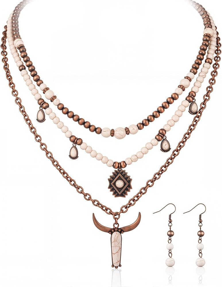 Rustic Couture's Western Jewelry Set for Women Cowgirl Vintage Western Necklace Earring | Amazon (US)