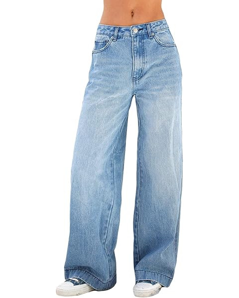 Women's Wide Leg Jeans Straight Leg Boyfriend Denim Pants Low Rise Baggy Jeans Casual Loose Jeans... | Amazon (US)