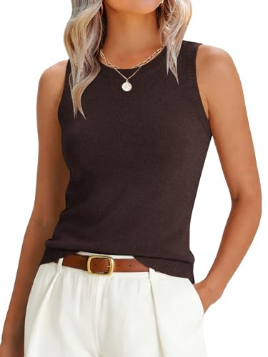 ANRABESS Womens Wool Blend Tank Tops Sweaters Sleeveless Soft Fitted Business Casual Sweater Shir... | Amazon (US)